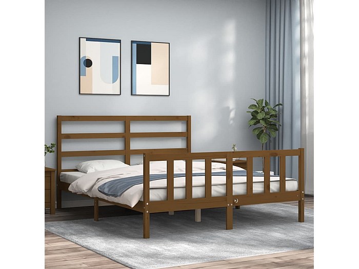 Letto matrimoniale con Testiera King Size in Legno Massello CFW880462