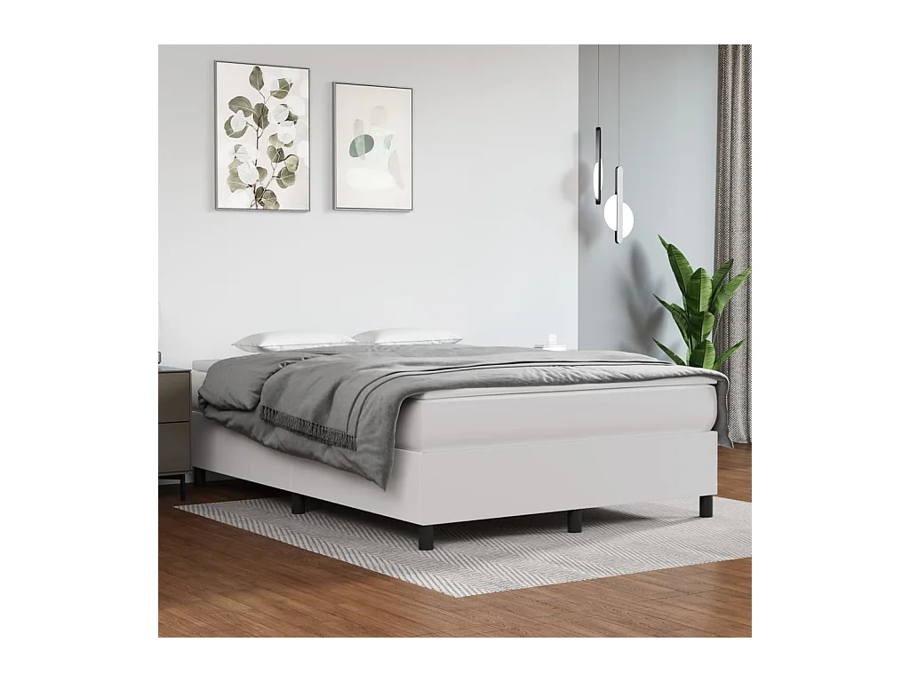 Lit adulte Blanc 140x200 cm Similicuir BE2380
