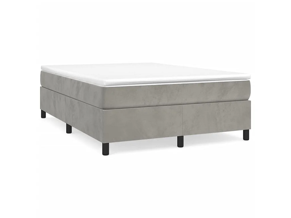 Lit adulte Gris clair 140x190 cm Velours BE1899