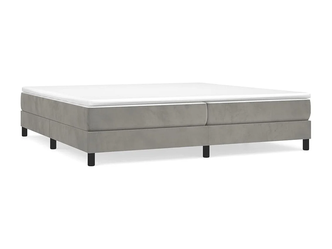 Lit adulte Gris clair 200x200 cm Velours BE1284