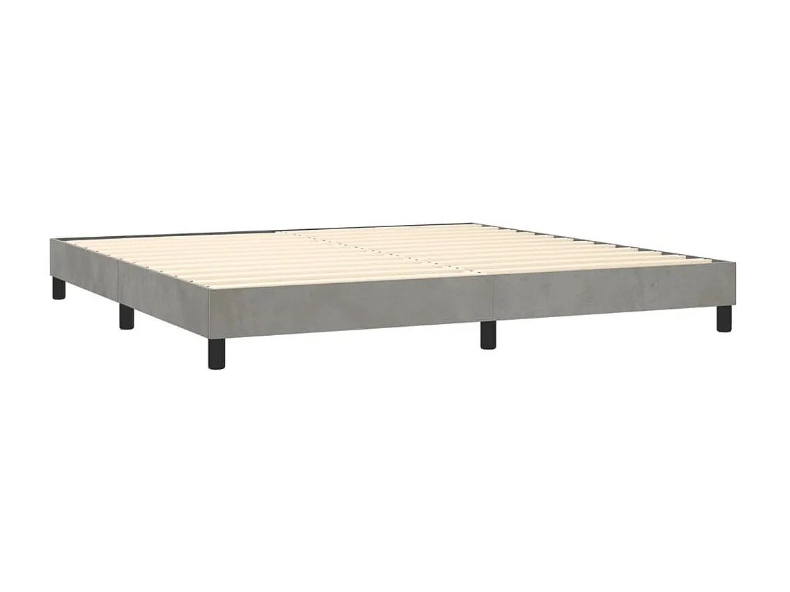 Lit adulte Gris clair 200x200 cm Velours BE1284