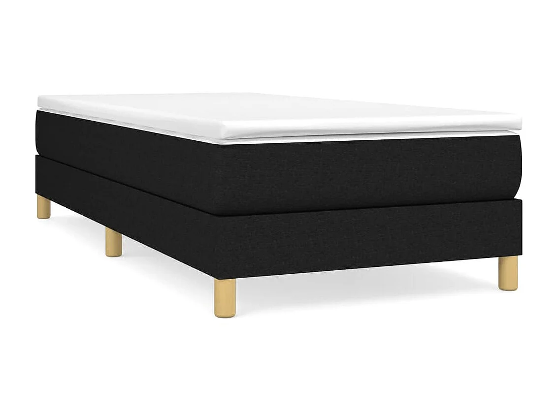 Lit adulte Noir 90x200 cm Tissu BE7943