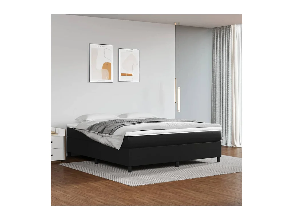 Lit adulte Noir 160x200 cm Similicuir BE9170