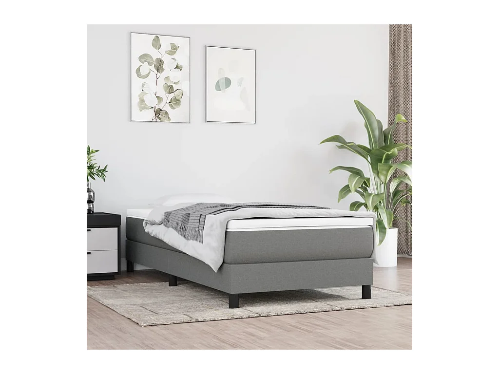 Bedframe stof donkergrijs 100x200 cm NL37996