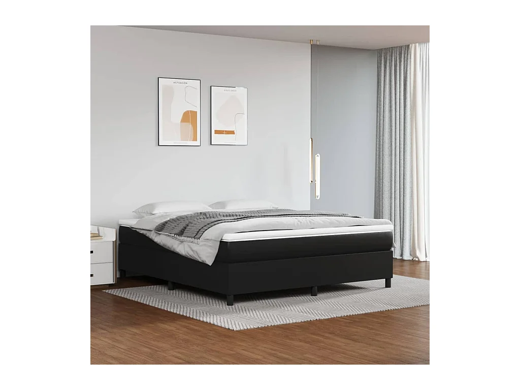 Lit adulte Noir 180x200 cm Similicuir BE1066