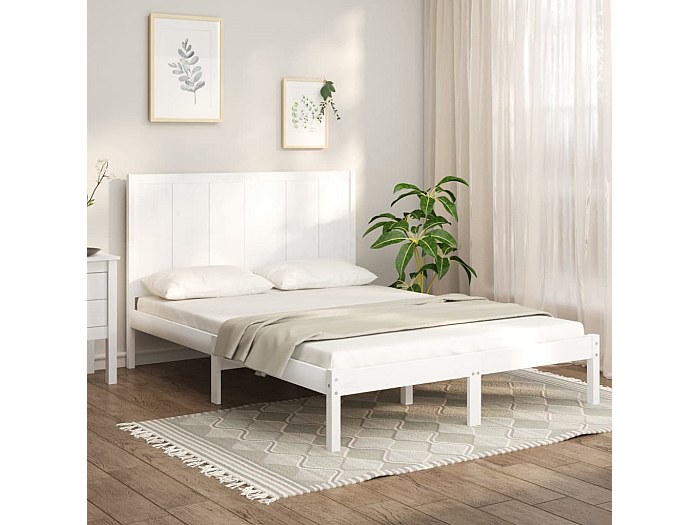 LIKIMIO Letto Matrimoniale Con Contenitore Sollevabile - Struttura A Piattaforma In Bianco Con Doghe In Legno, Meccanismo Pneumatico Silenzioso