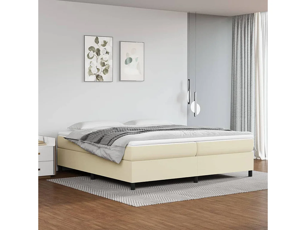 Bedframe kunstleer crèmekleurig 200x200 cm NL55952