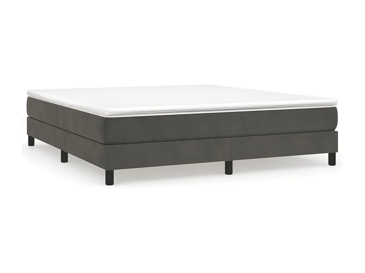 Lit adulte Gris foncé 180 x 200 cm Velours BE1242