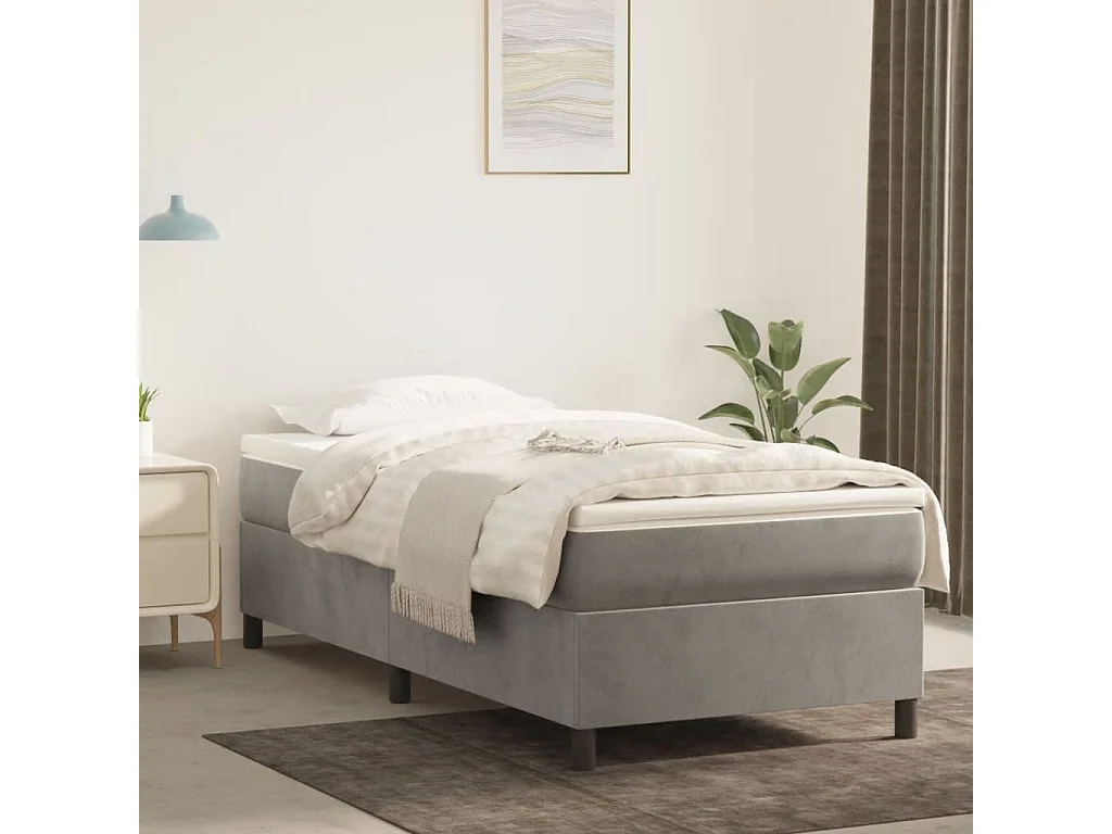 Bedframe fluweel lichtgrijs 80x200 cm NL53392
