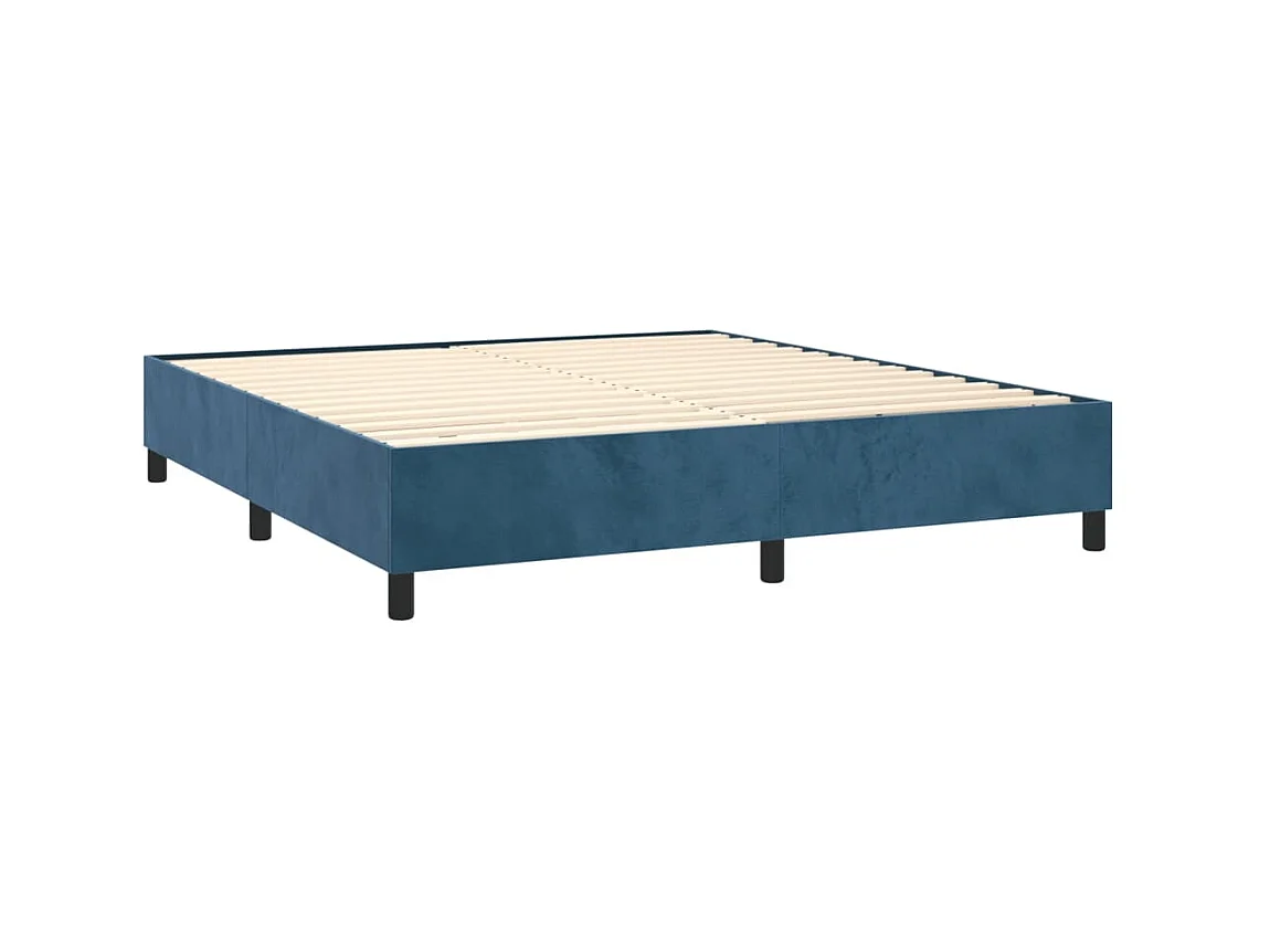 Lit adulte Bleu foncé 160x200 cm Velours BE2144
