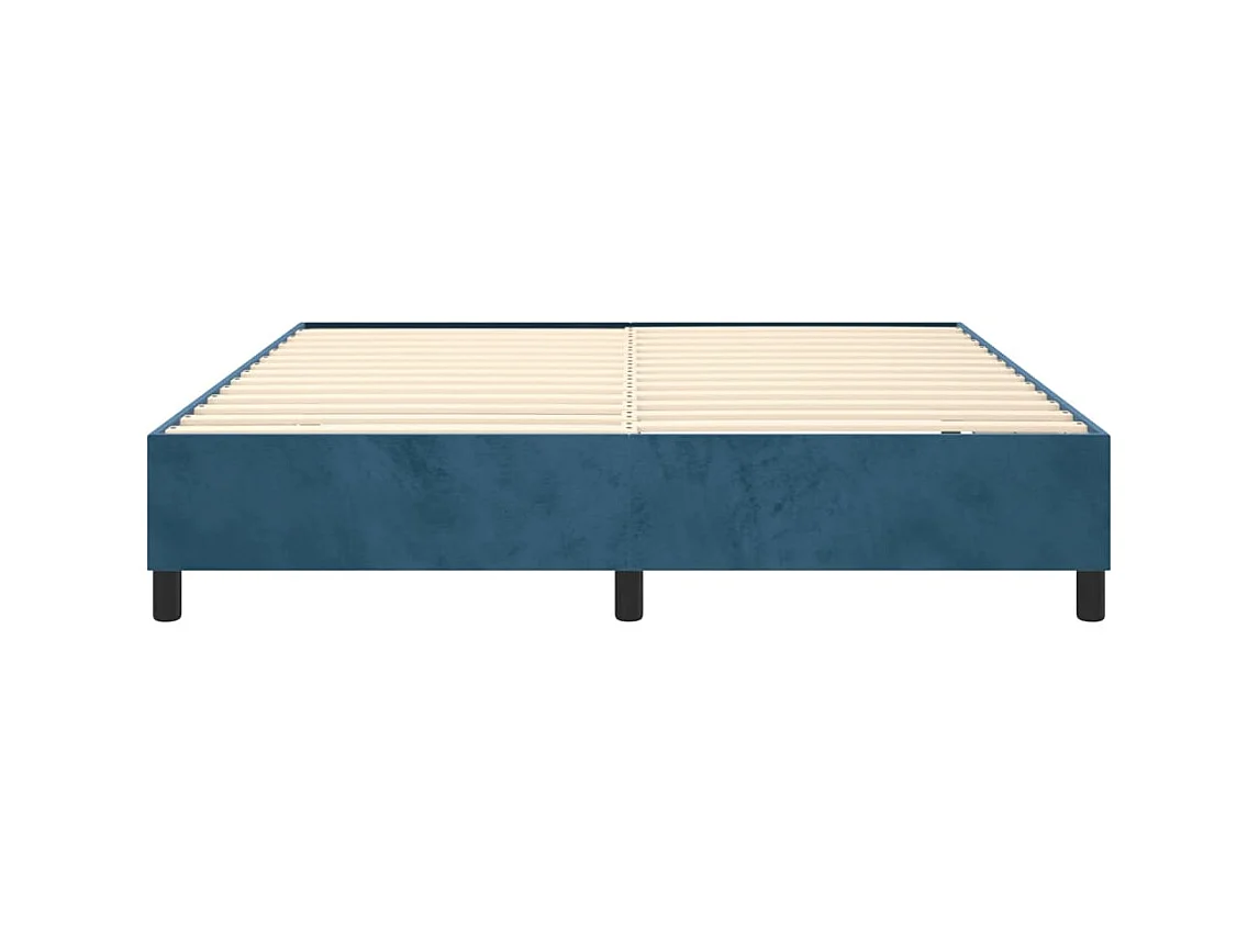 Lit adulte Bleu foncé 160x200 cm Velours BE2144