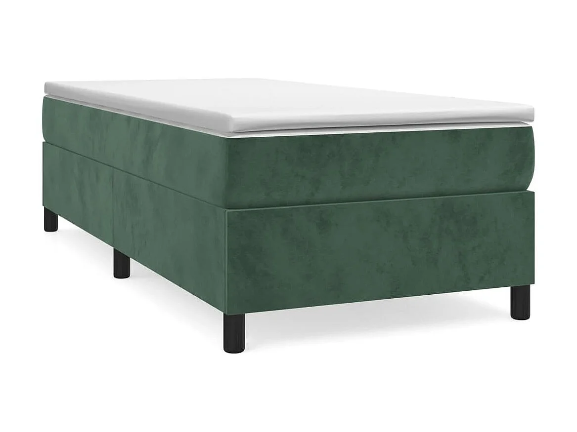Lit adulte Vert foncé 90x200 cm Velours BE1270