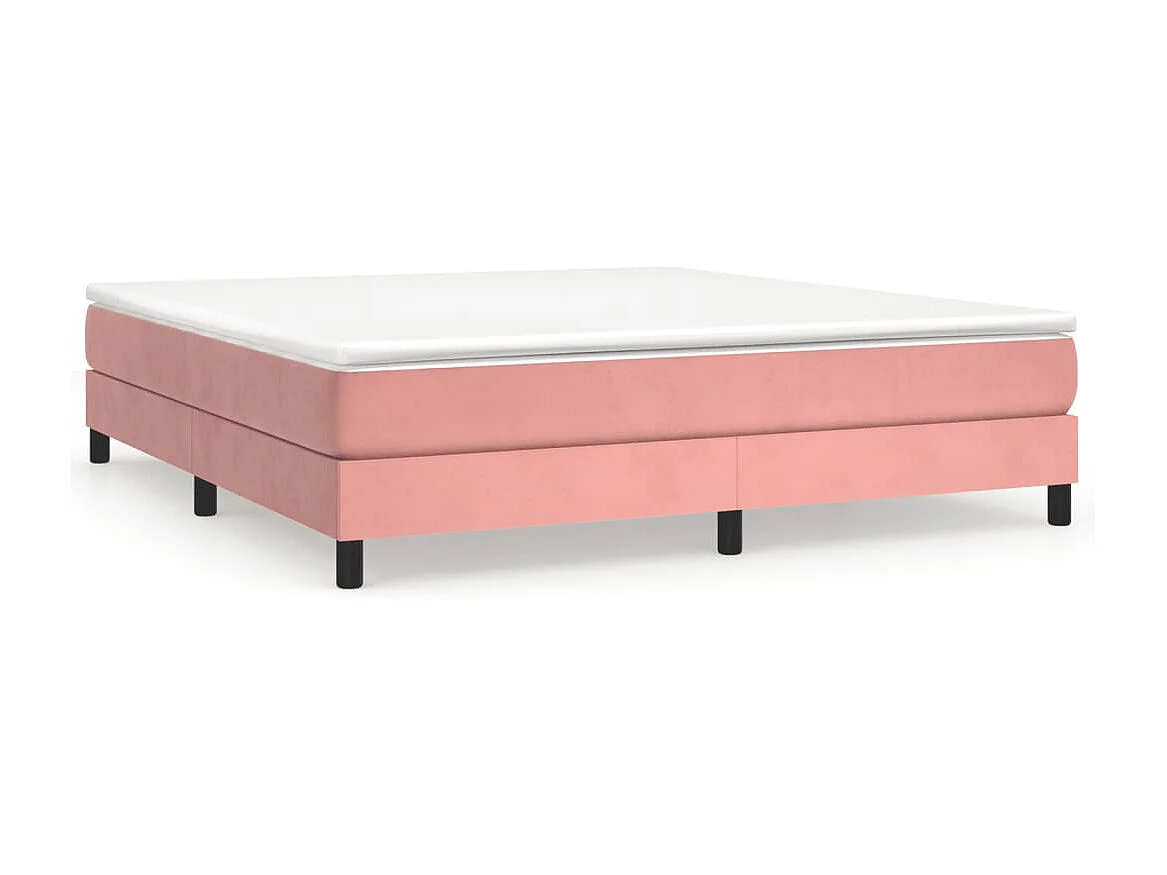 Lit adulte Rose 160x200 cm Velours BE6544