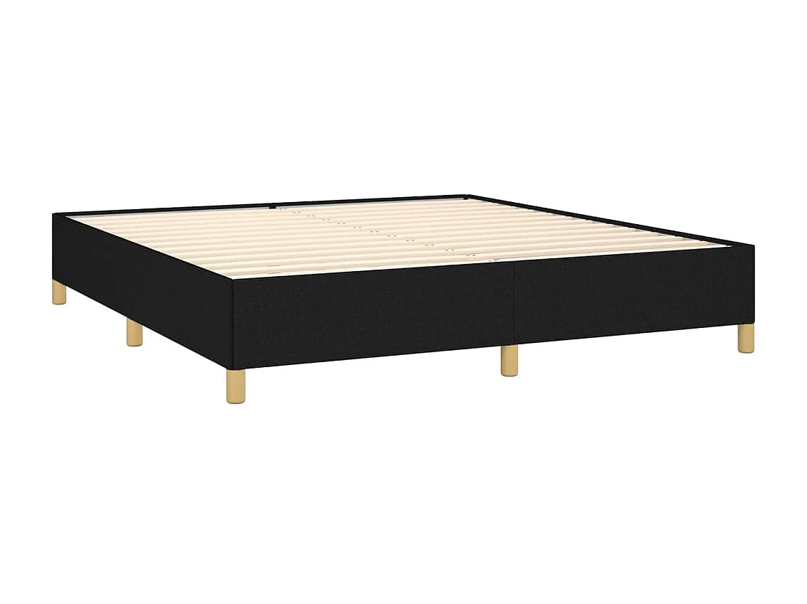 Lit adulte Noir 160x200 cm Tissu BE3899