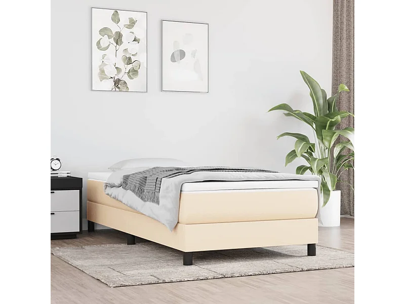 Lit adulte Crème 90x190 cm Tissu BE5318