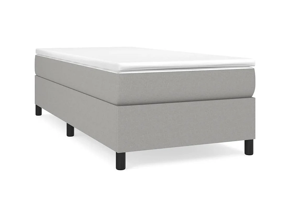 Letto singolo a Molle Grigio Chiaro 90x200 cm in Tessuto CFW381482