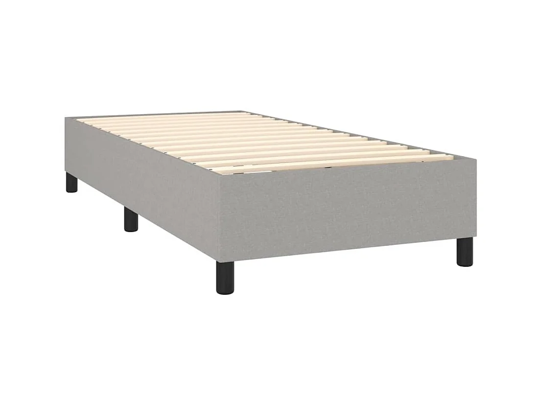 Letto singolo a Molle Grigio Chiaro 90x200 cm in Tessuto CFW381482