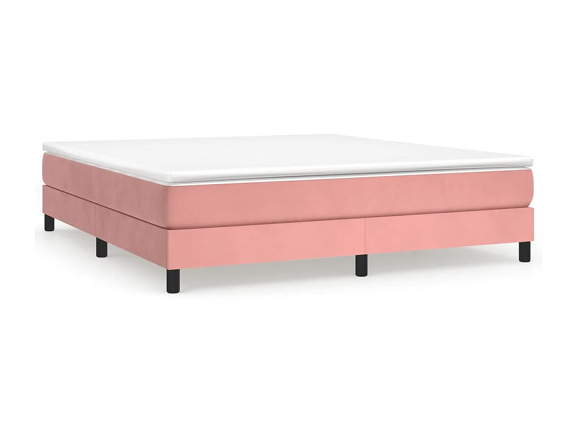 Lit adulte Rose 180x200 cm Velours BE4427