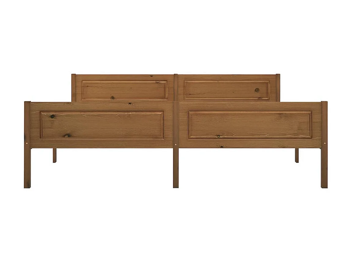 Letto matrimoniale Marrone Miele in Legno Massello di Pino 180x200 cm CFW749338