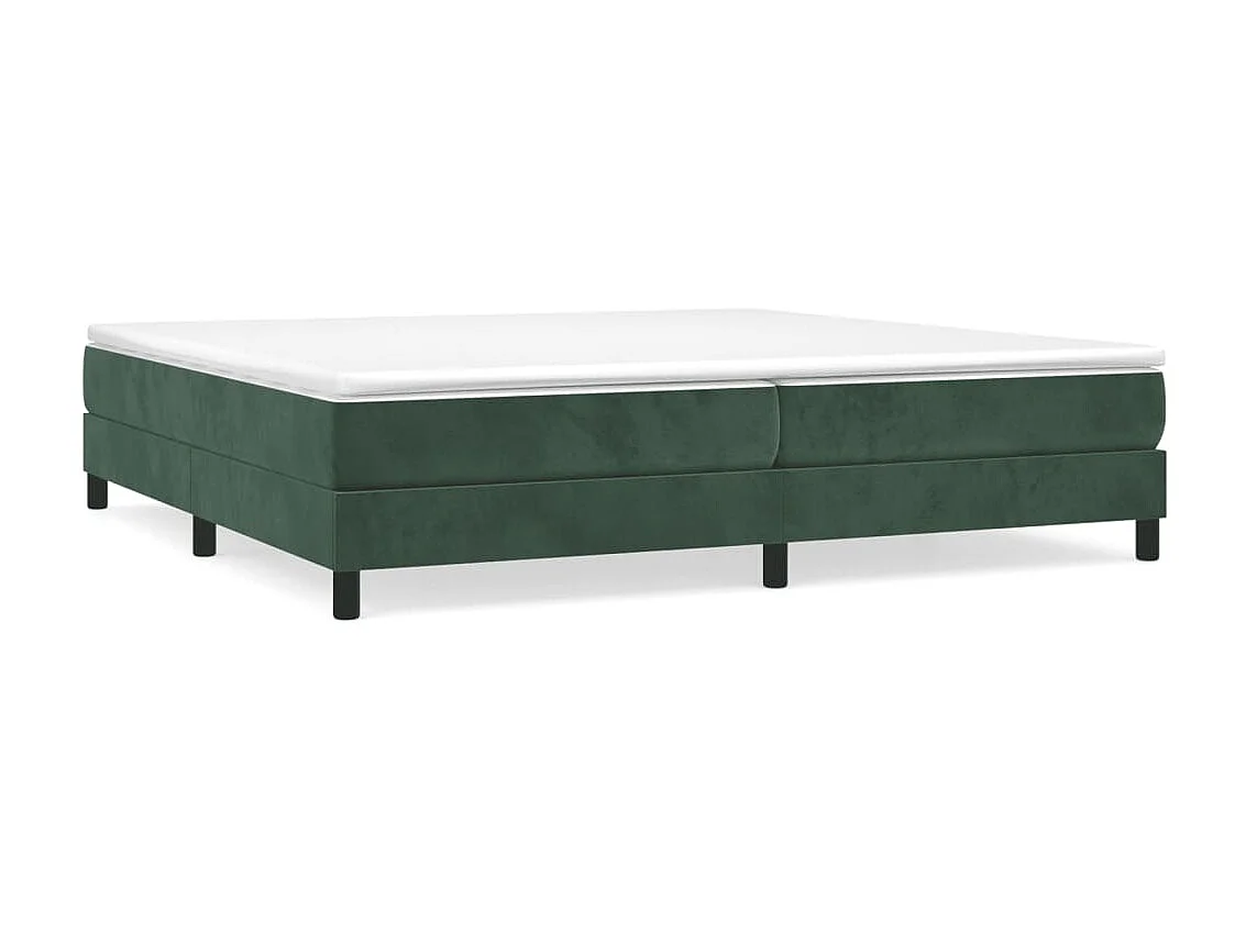 Lit adulte Vert foncé 200x200 cm Velours BE9480