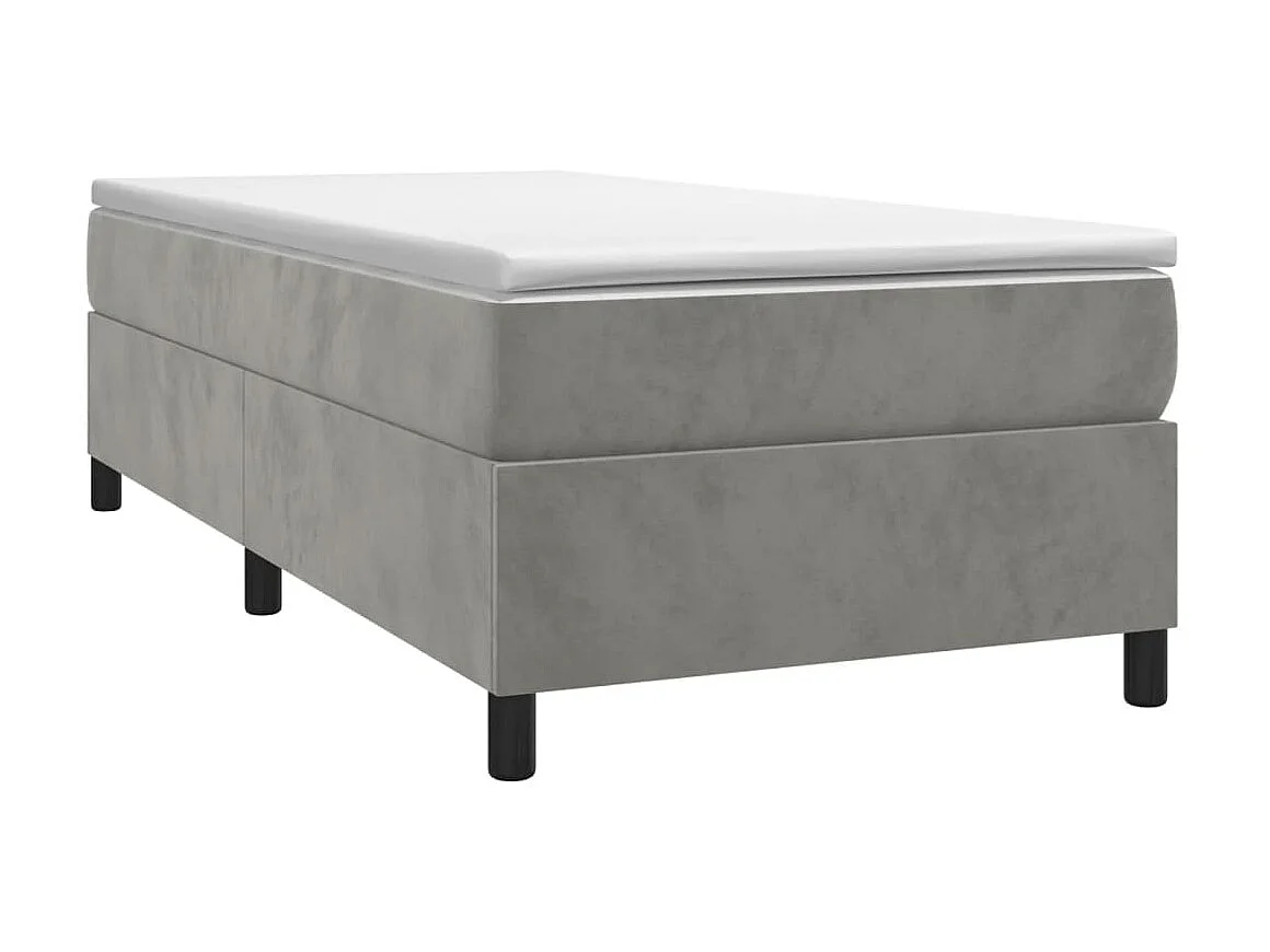 Lit adulte Gris clair 90x200 cm Velours BE3806