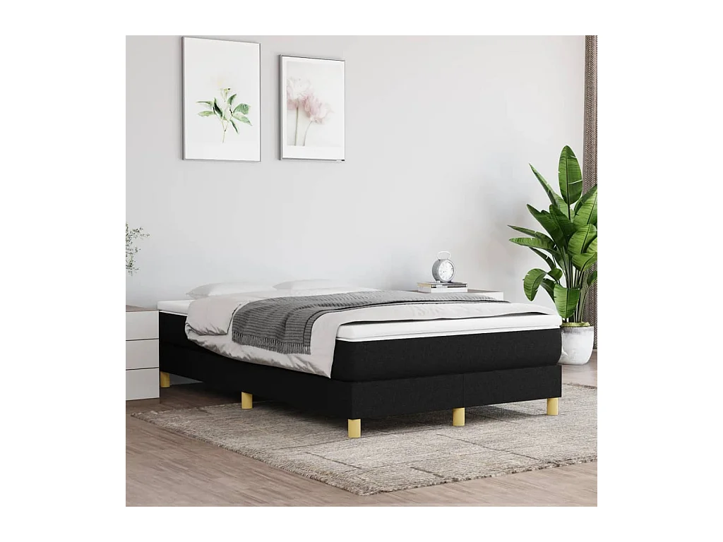 Lit adulte Noir 120x200 cm Tissu BE6295