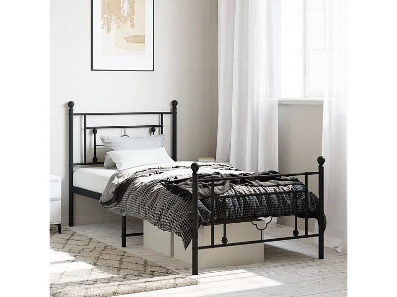 Letto A Castello In Metallo Festnight 90x200 Cm – Nero, Con Sponde E Scala – Per Bambini E Adulti - 2