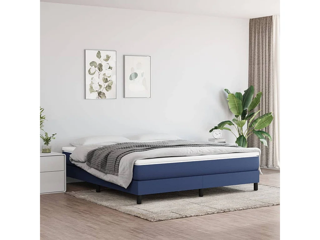 Bedframe stof blauw 160x200 cm NL60329