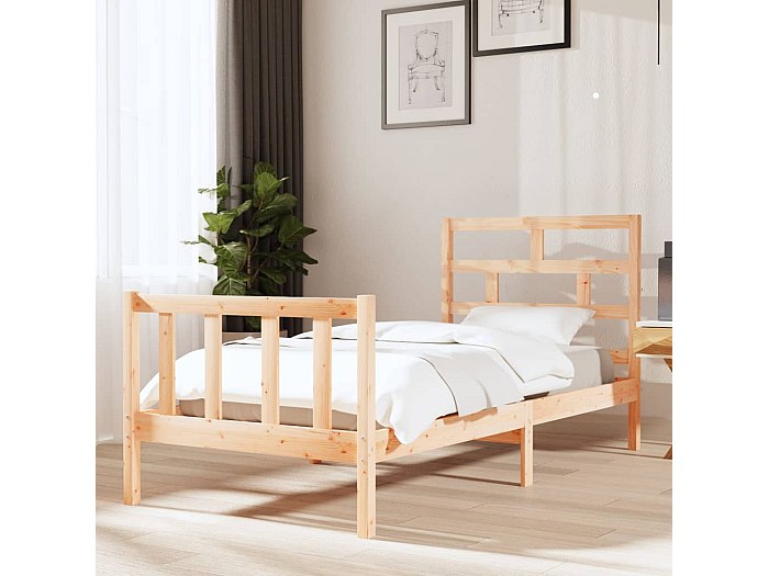 Letto Singolo In Legno Massello Di Pino Con Cassetti - 90x190 Cm, Design Rustico E Funzionale, Bianco - Foto 8