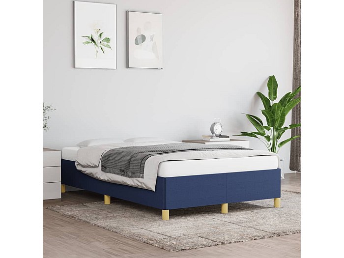 Letto Con Contenitore 160 X 200 Cm Con Testata Letto Impunture Verticali Tessuto Azzurro Sarah 93222950