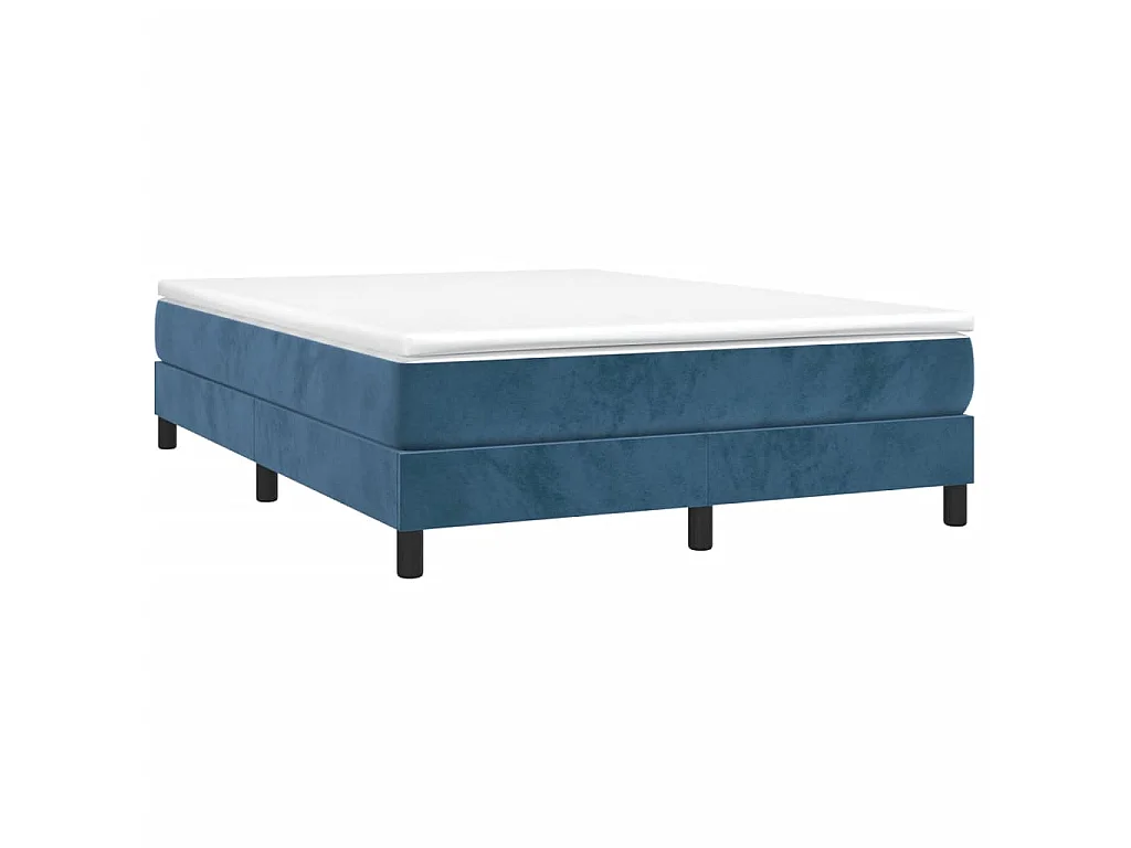 Lit adulte Bleu foncé 140x190 cm Velours BE4761