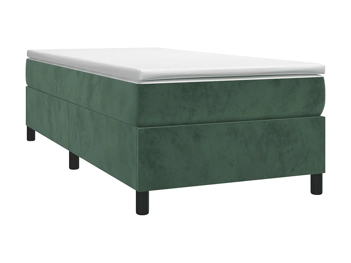 Lit adulte Vert foncé 90x190 cm Velours BE2221