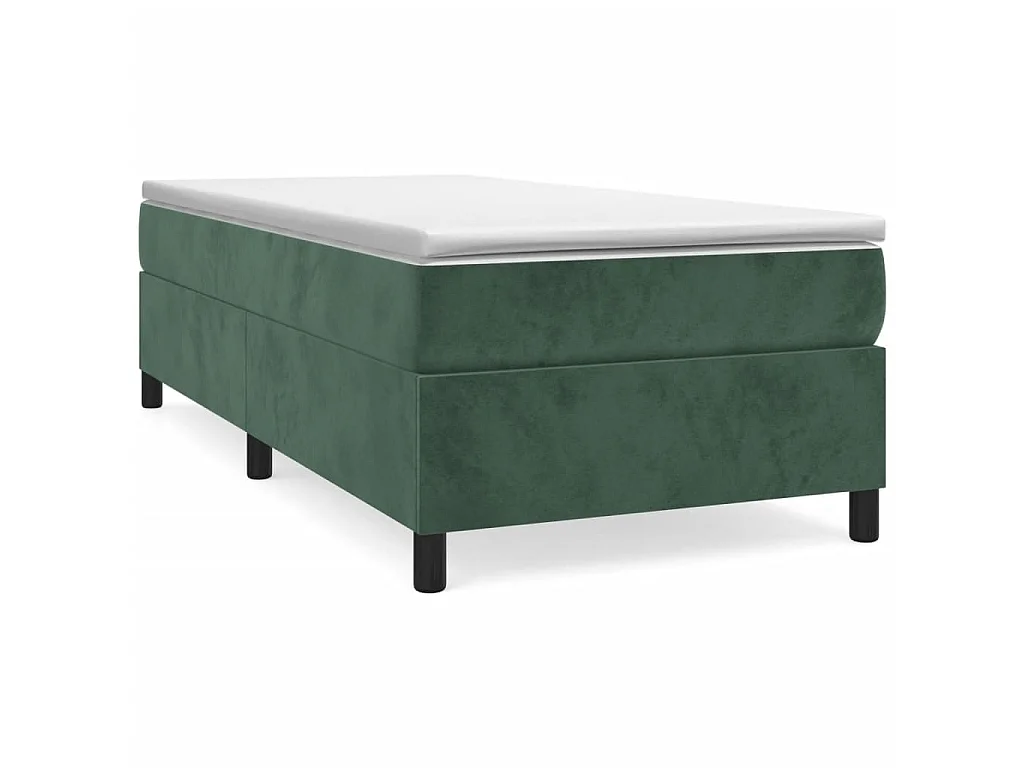 Lit adulte Vert foncé 90x190 cm Velours BE2221
