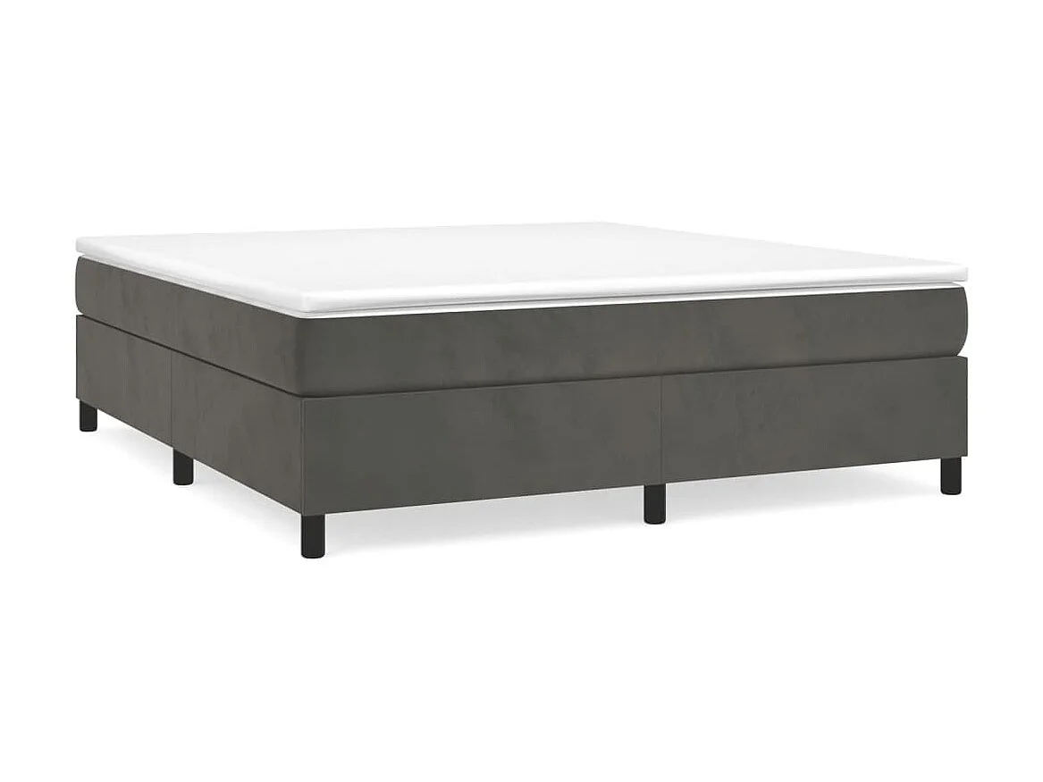 Lit adulte Gris foncé 200 x 200 cm Velours BE6318