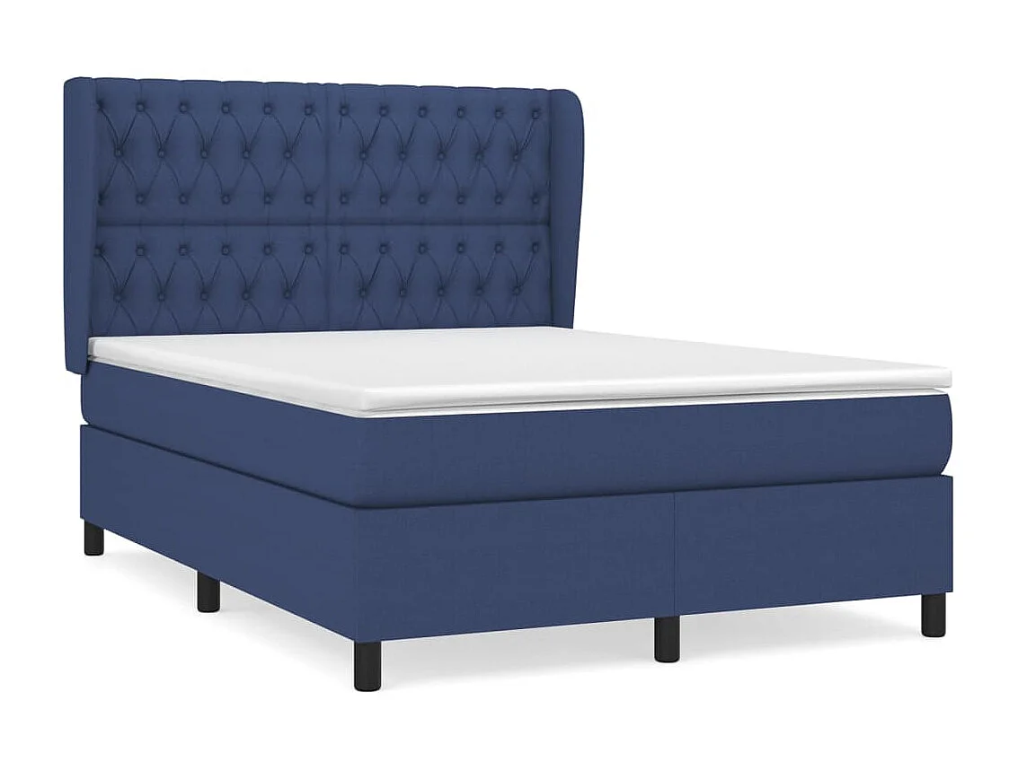 Letto matrimoniale a Molle con Materasso Blu 140x200 cm in Tessuto CFW789163
