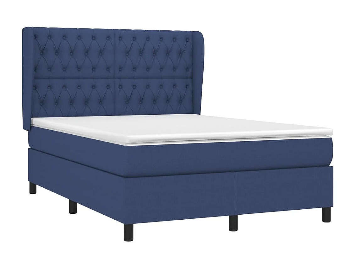 Letto matrimoniale a Molle con Materasso Blu 140x200 cm in Tessuto CFW789163
