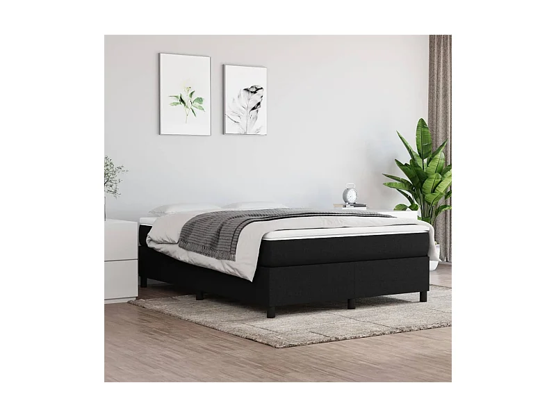 Lit adulte Noir 140x190 cm Tissu BE8874