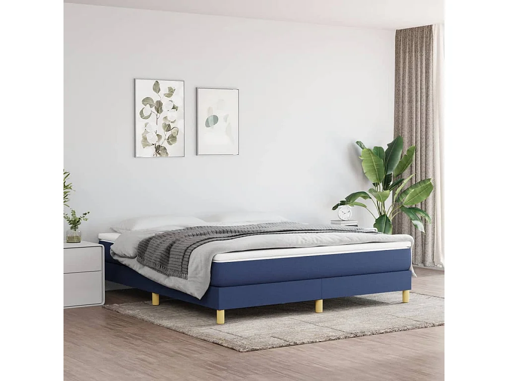 Bedframe stof blauw 160x200 cm NL25090