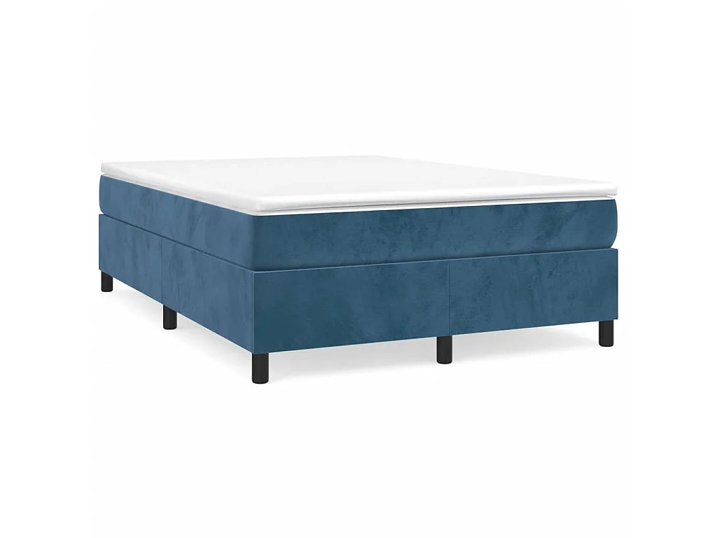 Lit adulte Bleu foncé 140x200 cm Velours BE7514
