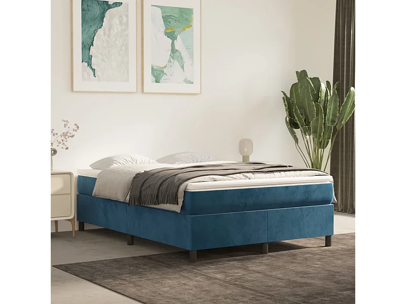 Bedframe fluweel donkerblauw 140x200 cm NL75208