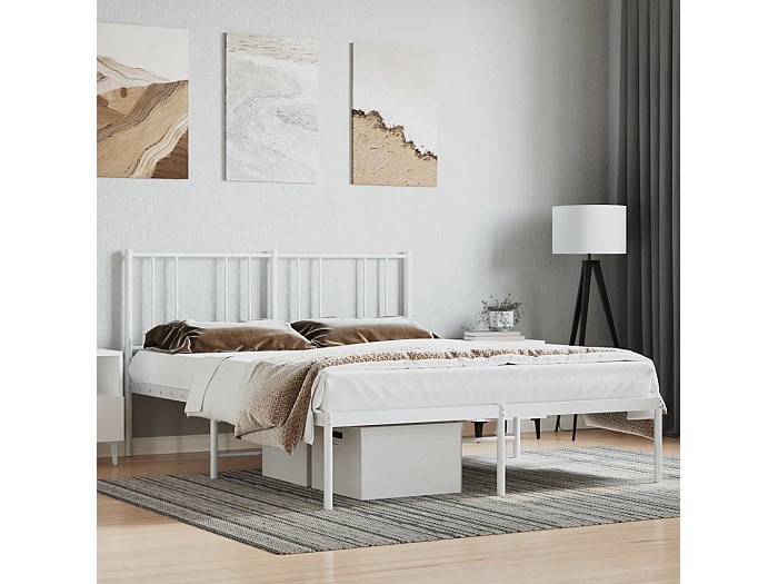 Letto matrimoniale 140 x 190 cm con testiera - Legno di pino