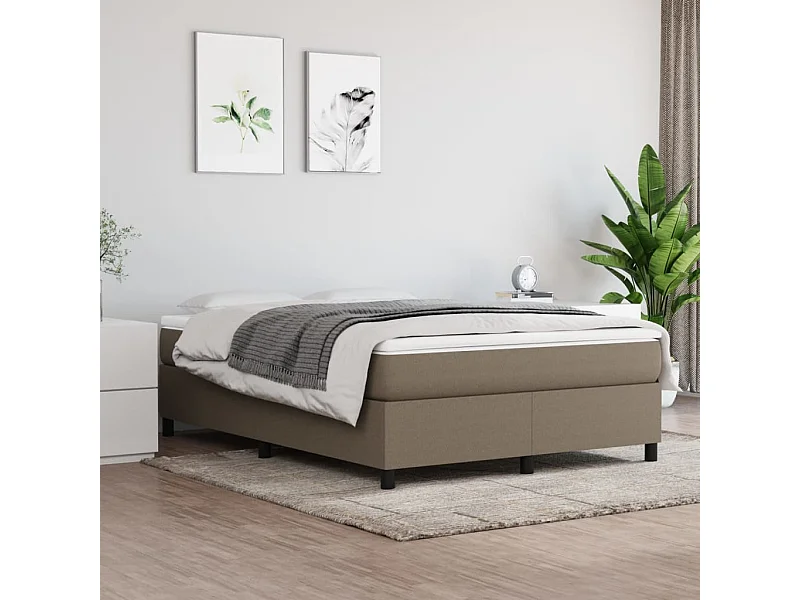 Lit adulte Taupe 140x190 cm Tissu BE1838