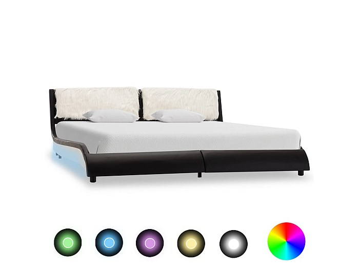 Letto A Molle Con Materasso E LED Crema 120x190 Cm In Tessuto Vidaxl 91536090