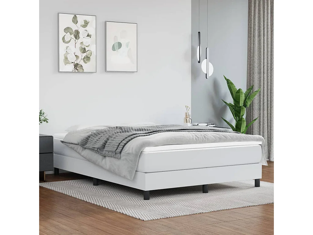 Lit adulte Blanc 140x190 cm Similicuir BE3508