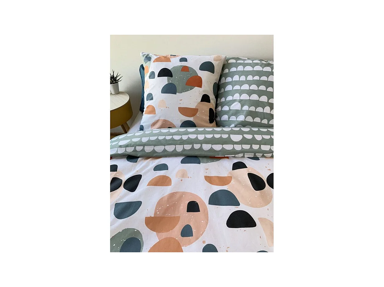 Parure de lit housse de couette avec taie d'oreiller 100% Coton 57 fils Pontino : Taille - 240 x 260 cm