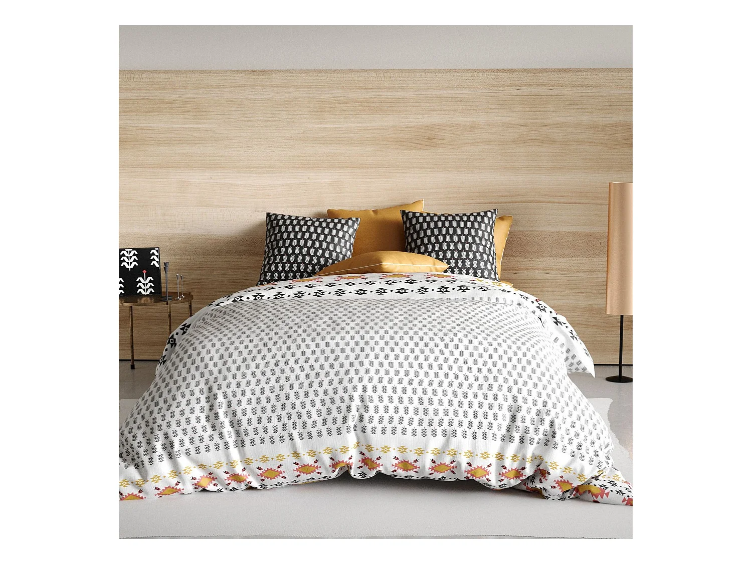 Housse de couette 240x260 + 2 taies d'oreiller 65x65 cm Coton Loya