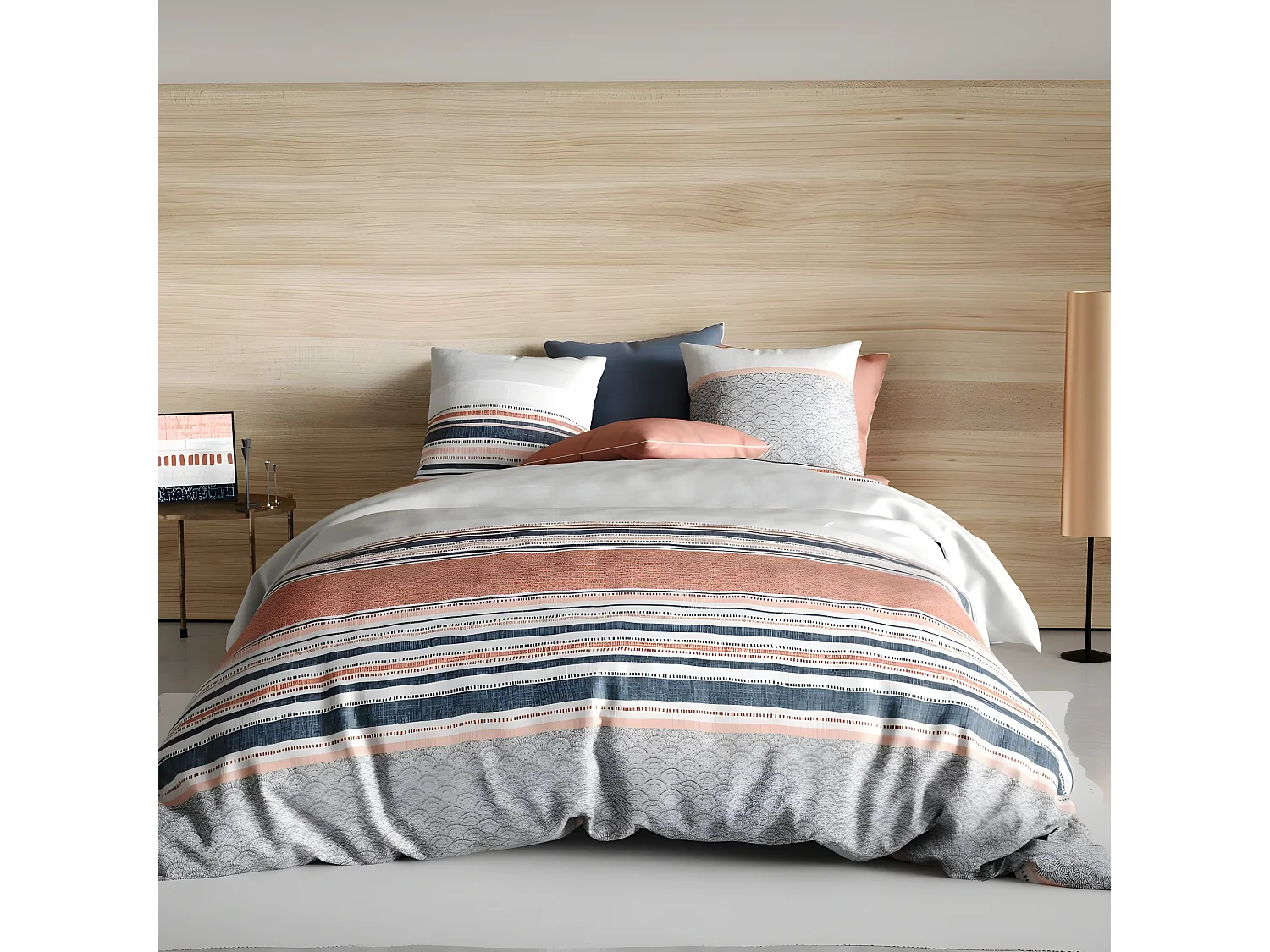 Housse de couette 220x240 cm + 2 taies d'oreiller 63x63 cm Coton Chakra