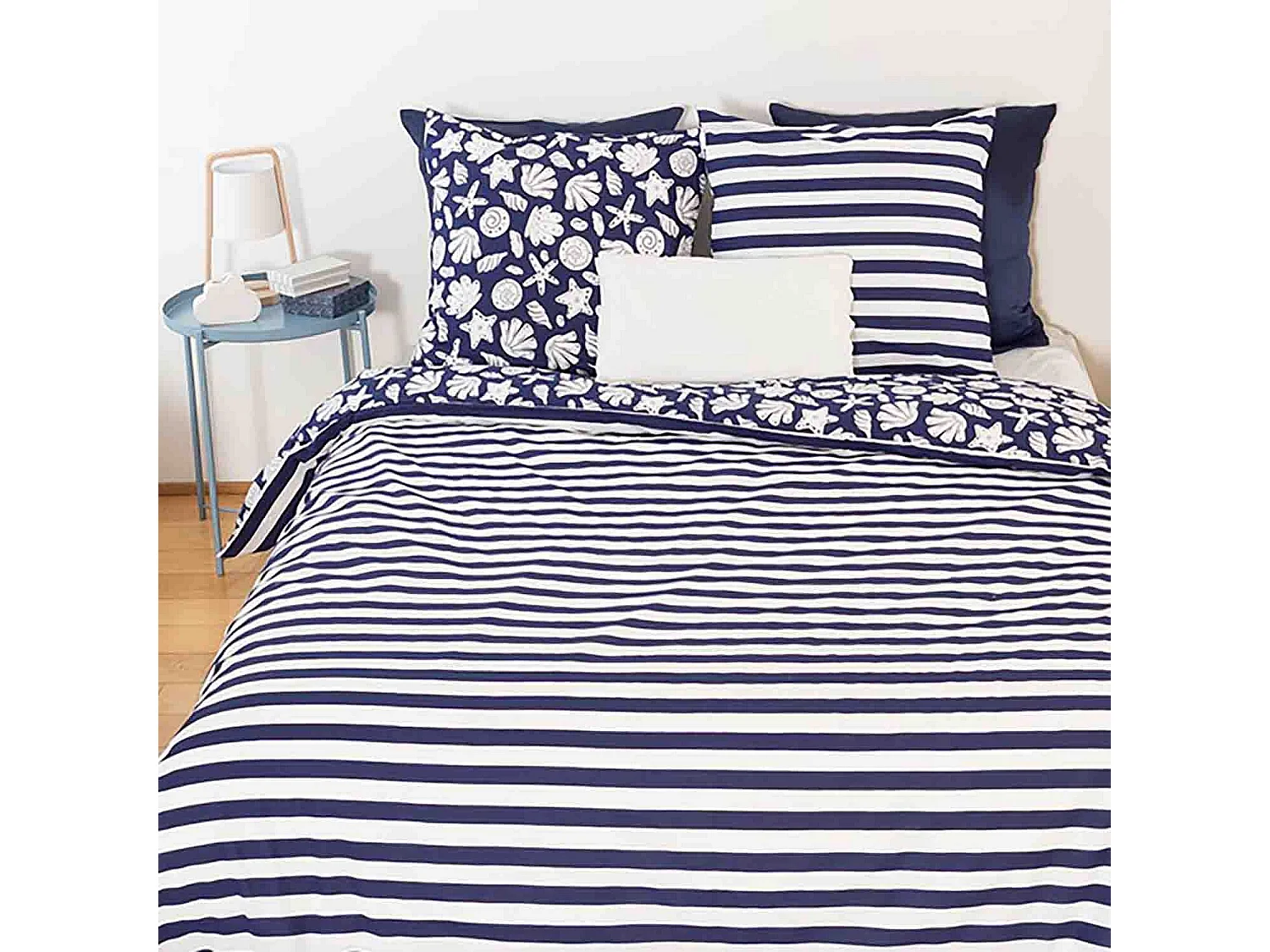 Housse de couette 220x240 + 2 taies d'oreiller 63x63 Coton Capri