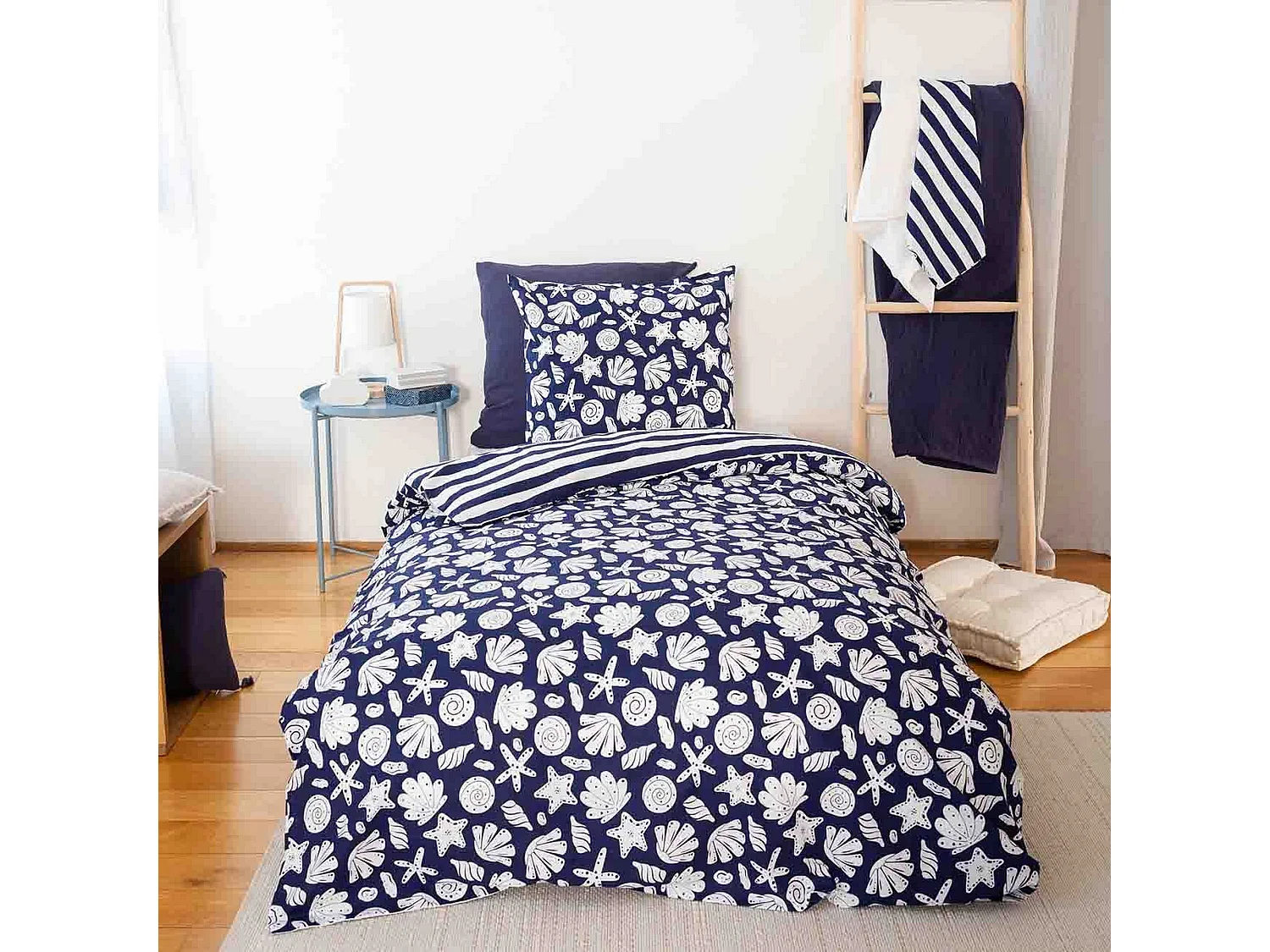 Housse de couette 220x240 + 2 taies d'oreiller 63x63 Coton Capri