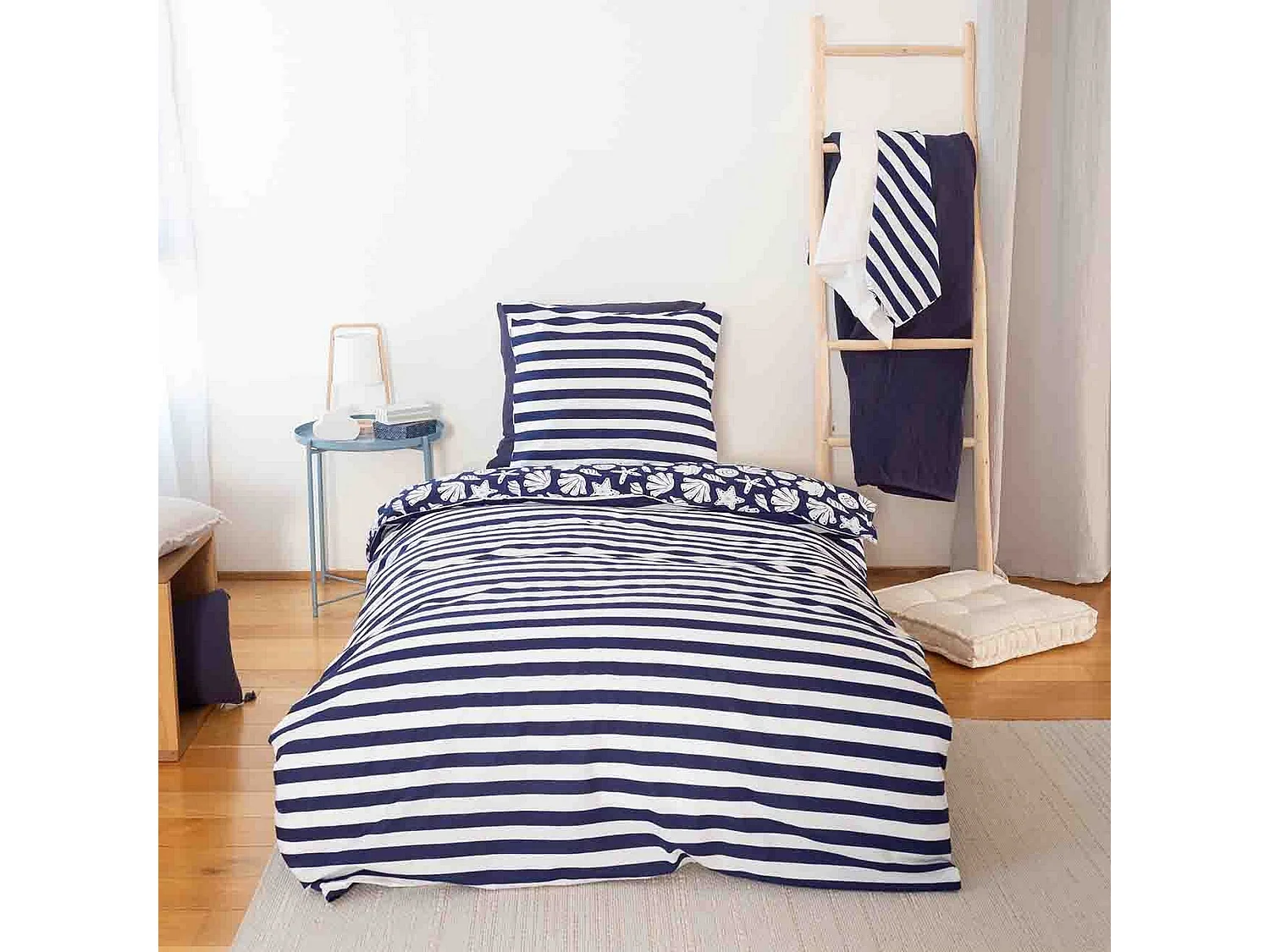 Housse de couette 220x240 + 2 taies d'oreiller 63x63 Coton Capri